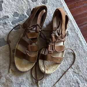 Espadrille Lace Up Sandals (Size 9)